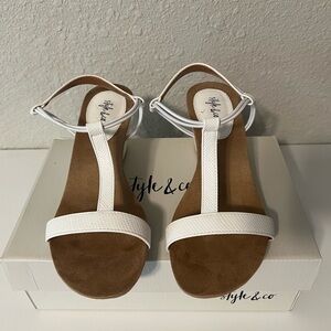 Style & Co. White Snake Women's Sandals